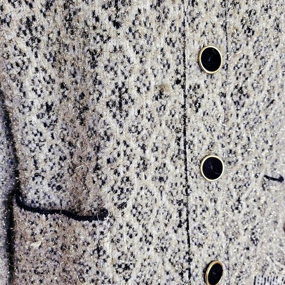 SANDRO BLACK/WHITE JAZY METALLIC TWEED JACKET (3) - Picture 2 of 11